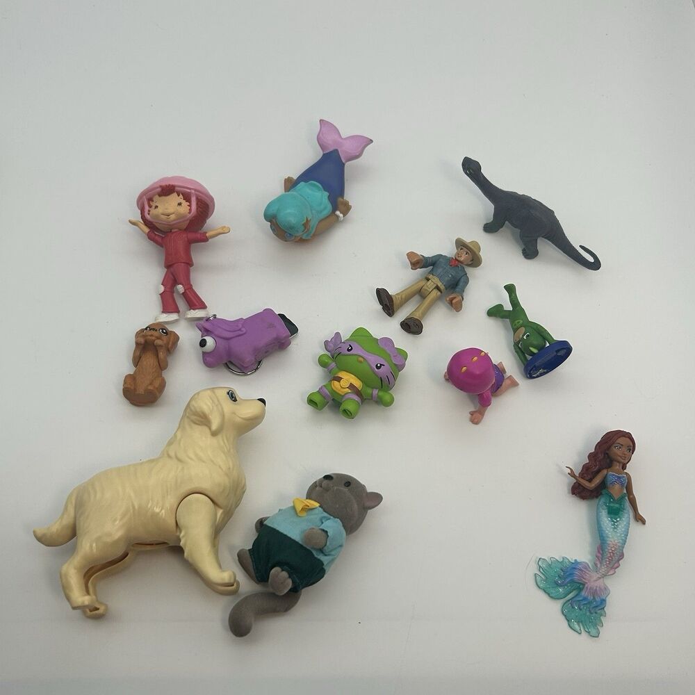 Mixed Mini Figure Lot Toys – Dolls, Mermaid, Strawberry Shortcake Barbie Dog Etc